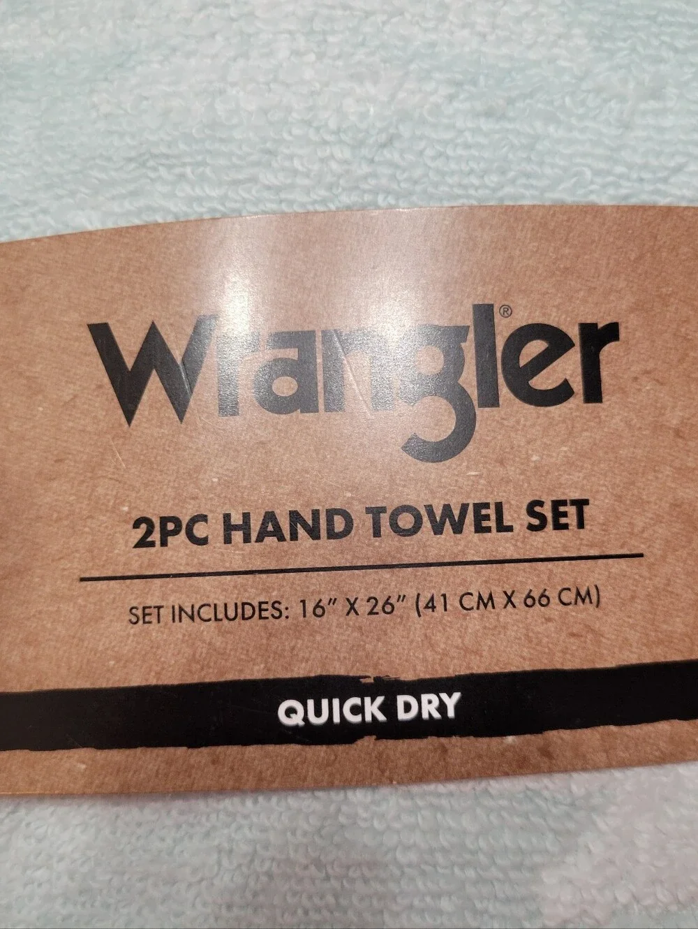 NEW Wrangler Canyon Ranch Blue Mint & White 1 Set Of 2 Hand Towels 2 Bath‎ Towel